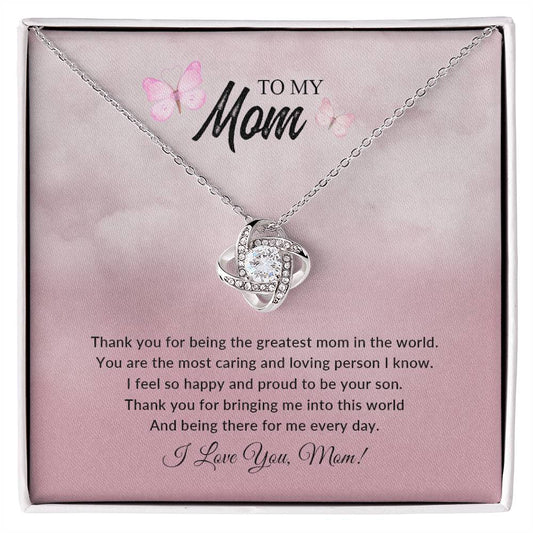 To My Mom | I Love You - Love Knot Necklace